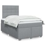vidaXL Sommier à lattes de lit avec matelas Gris clair 120x200cm Tissu