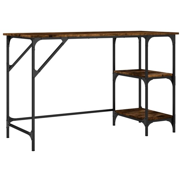 vidaXL Bureau chêne fumé 120x50x75 cm métal et bois d'ingénierie