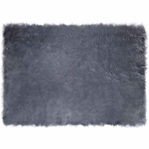 vidaXL Tapis en Peau de Mouton Synthétique Anthracite 120 x 170 cm