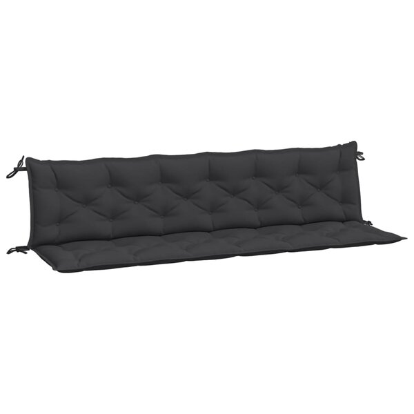 vidaXL Coussins de banc jardin lot de 2 noir 200x50x7 cm tissu Oxford
