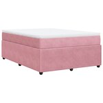 vidaXL Sommier à lattes de lit avec matelas Rose 140x200 cm Velours
