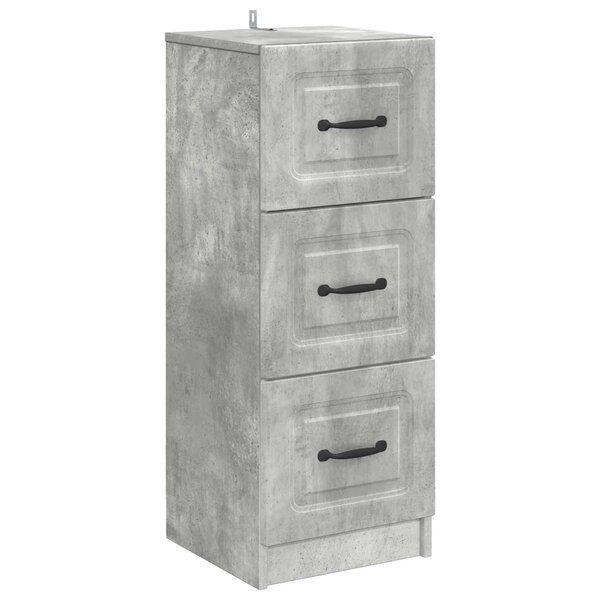 vidaXL Armoire à tiroirs Gris béton 33 x 34 5 x 87 cm