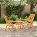 vidaXL Ensemble bistro de jardin 3 Pièces Marron Bois d'acacia massif