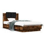 vidaXL Cadre de lit sans matelas chêne fumé 75x190 cm