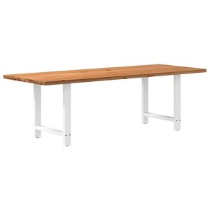 vidaXL Table à manger marron clair bois de chêne massif rectangulaire