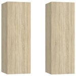 vidaXL Meubles TV 2 Pièces Chêne sonoma 30 5x30x90 cm Bois d’ingénierie