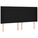 vidaXL Tête de lit avec oreilles Noir 163x16x118/128 cm Tissu