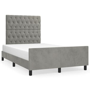 vidaXL Cadre de lit sans matelas gris clair 120x190 cm velours