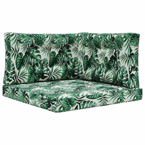 vidaXL Coussin de canapé d'extérieur 3 Pièces Motif feuille Polyester
