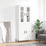 vidaXL Buffet haut Blanc 69 5x34x180 cm Bois d'ingénierie