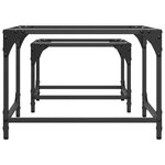 vidaXL Tables basses gigognes 2 Pièces dessus en verre transparent acier