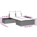 vidaXL Chaise longue double avec coussins noir résine tressée