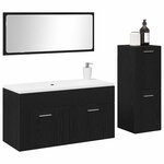vidaXL Ensemble de mobilier de salle de bain 3 Pièces Chêne noir