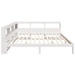 vidaXL Lit bibliothèque sans matelas blanc 200x200 cm bois pin massif