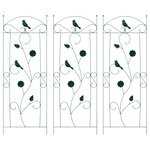 vidaXL Clôture de jardin 3 Pièces Vert 112 x 40 cm Acier