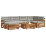 vidaXL Ensemble de canapés d'extérieur 7 Pièces Gris Naturel et Clair