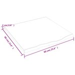 vidaXL Dessus de table marron clair 60x60x2 cm bois chêne traité