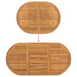 Ensemble de salle à manger de jardin de 5 pièces en bois massif Teck vidaXL