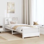 vidaXL Cadre de lit Blanc 75 x 190 cm Bois d'ingénierie