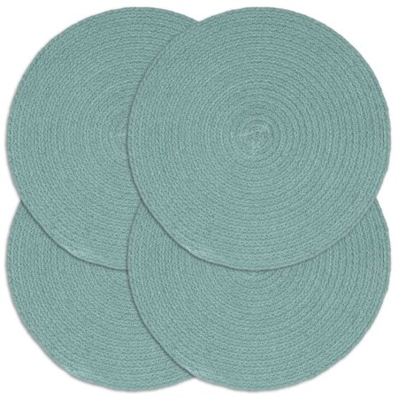 vidaXL Napperons 4 Pièces Vert Plain 38 cm Rond Coton