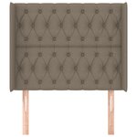 vidaXL Tête de lit avec oreilles Taupe 103x16x118/128 cm Tissu