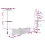 vidaXL Ensemble meuble TV 4 Pièces Chêne Sonoma Bois d'ingénierie