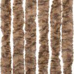 vidaXL Rideau anti-mouches beige et marron foncé 90x220 cm chenille