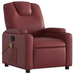 vidaXL Fauteuil de massage inclinable Rouge bordeaux Similicuir