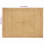 vidaXL Tapis de zone Beige 120 x 170 cm Jute