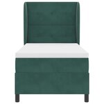vidaXL Lit à ressorts avec matelas Vert foncé 90 x 190 cm Velours