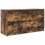 vidaXL Meuble TV chêne fumé 100x35x54 cm bois d'ingénierie