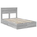vidaXL Lit de Rangement Gris Sonoma 120 x 190 cm Bois d'ingénierie