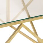 vidaXL Table basse doré acier inoxydable et verre trempé