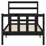 vidaXL Cadre de lit sans matelas noir bois de pin massif