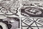 Tapis de Cuisine carreaux de Ciment 50 x 120 cm - Noir