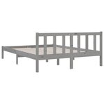 vidaXL Cadre de lit sans matelas gris bois de pin massif