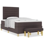 vidaXL Lit ressort avec matelas et banc marron foncé 120x200 cm tissu