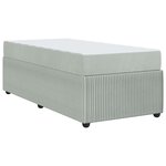 vidaXL Cadre de lit avec matelas Gris clair 90 x 190 cm tissu
