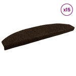 vidaXL Tapis d'escalier auto-adhésifs 15 Pièces Marron 80 x 24 5 x 3 5 cm