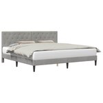 vidaXL Cadre de lit avec tête de lit Gris clair 180 x 200 cm Velours