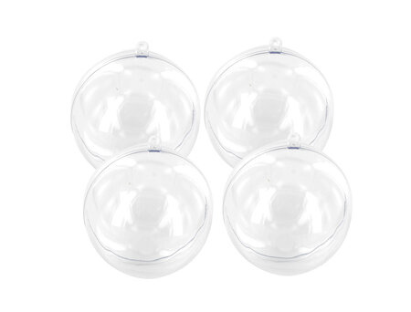 Boule en plastique cristal transparent 4 cm x 4 pièces