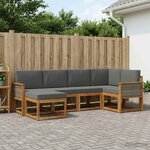 vidaXL Ensemble de canapés d'extérieur 6 Pièces Naturel et Anthracite