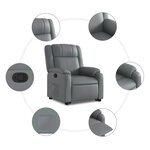 vidaXL Fauteuil inclinable Gris Similicuir