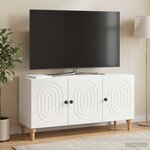 vidaXL Meuble TV Blanc brillant 99 x 34 5 x 50 cm Bois d'ingénierie