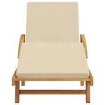 vidaXL Transat Beige 200 x 67 x 84 cm Bois d'Acacia Massif