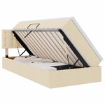 vidaXL Lit de rangement LED avec matelas Crème 100 x 200 cm Tissu