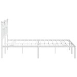 vidaXL Cadre de lit métal avec tête de lit blanc 140x190 cm