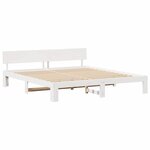 vidaXL Cadre de lit Blanc 200 x 200 cm Bois de pin massif