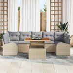 vidaXL Ensemble de canapé de jardin 8 Pièces beige et gris clair