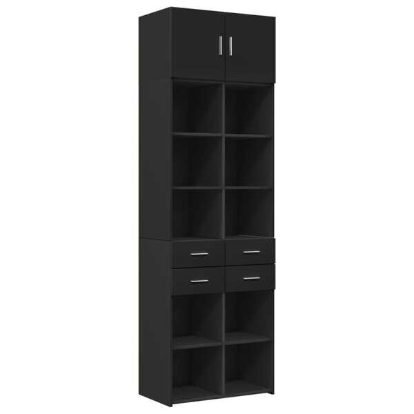 vidaXL Armoire de rangement noir 70x42 5x225 cm bois d'ingénierie